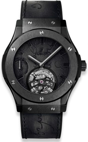 Buy Replica HUBLOT CLASSIC FUSION TOURBILLON POWER RESERVE 5 DAYS BERLUTI SCRITTO ALL BLACK 505.CM.0500.VR.BER17 watch